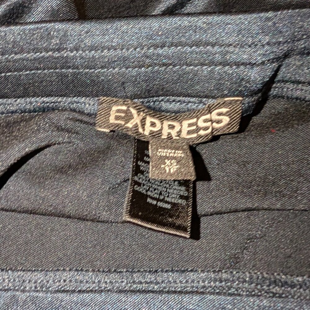 Express Ruffled Navy Mini Skirt - Picture 7 of 7